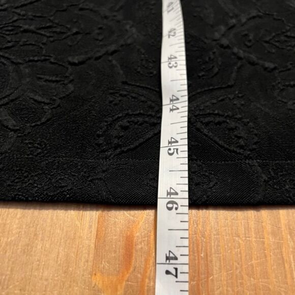 VTG Womens Black Gold Floral Embroidered Midi Dress With Side Slits Size L/XL - Picture 12 of 13